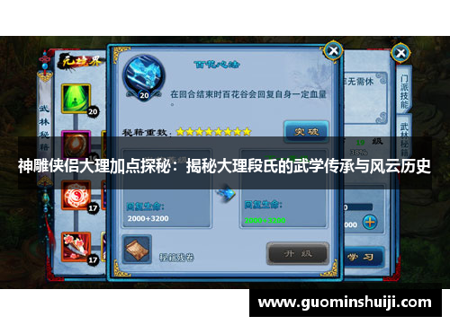 神雕侠侣大理加点探秘：揭秘大理段氏的武学传承与风云历史